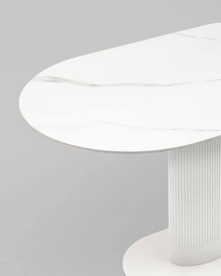 Стол обеденный Snow 130х80 см белый керамика