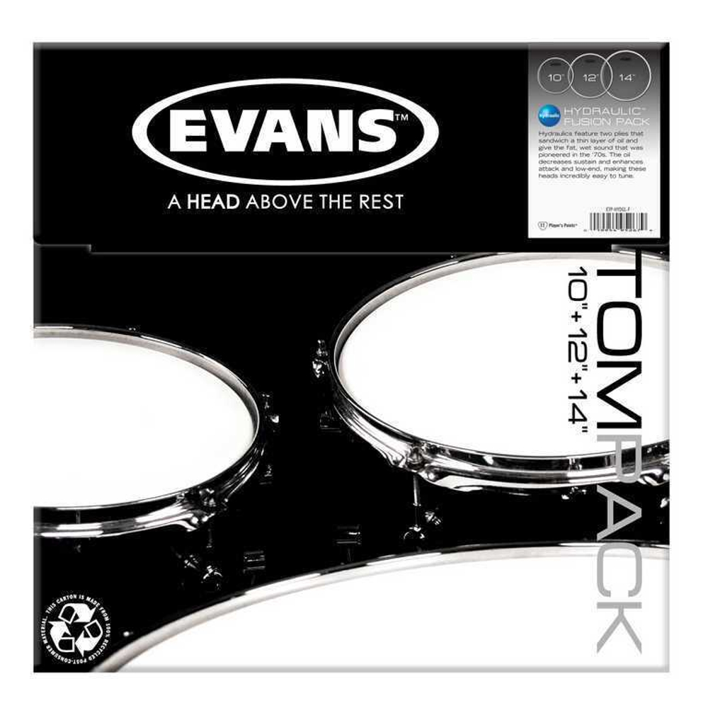 ETP-HYDGL-F Hydraulic Glass Fusion Набор пластика для том барабана, 10"/12"/14", Evans