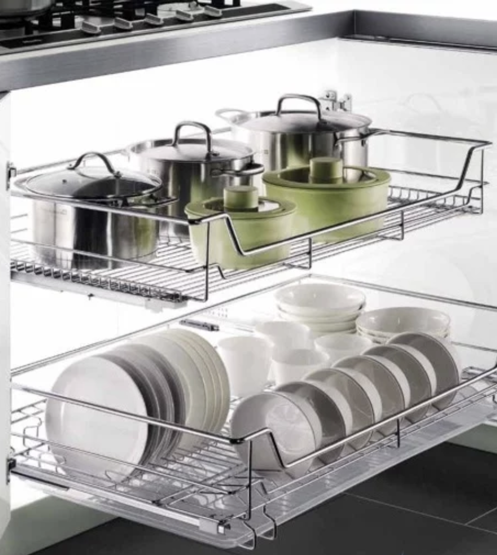 Четырехсторонняя выдвижная корзина - FASHION STYLE, 830x465x133 мм