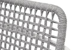 "Тунис" стул плетенный из роупа, каркас алюминий белый, роуп светло-серый