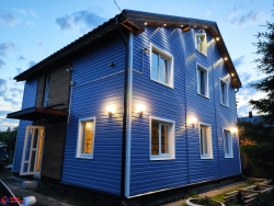 Сайдинг виниловый Альта-Профиль Корабельный брус Канада+ Премиум Синий 3660х230 мм