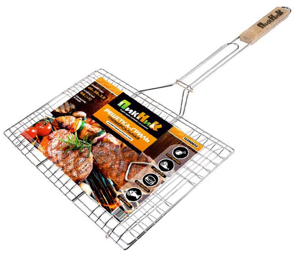 Решетка-гриль Твой Пикник 40х30х2,5см хромированная универсальная