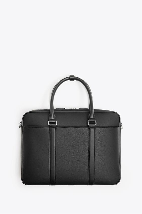 ZARA ПОРТФЕЛЬ ТЕКСТУРНЫЙ, ЧЕРНЫЙ