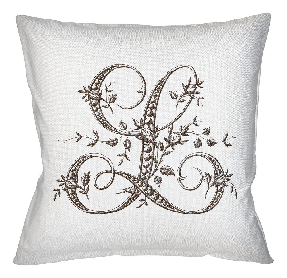 Арт-подушка Объект мечты Монограмма буквы L