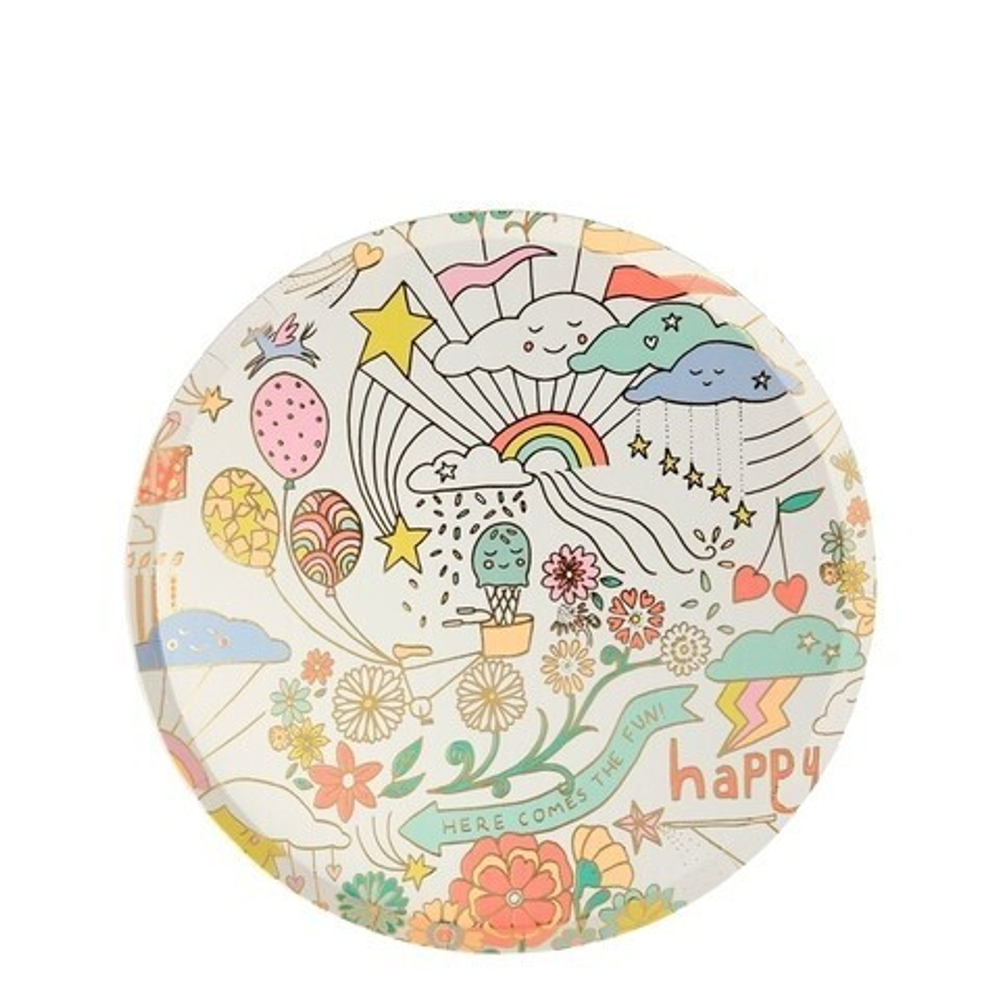 Тарелки маленькие "Happy Doodle" 8 шт.