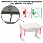 Стол-парта регулируемый "ДЭМИ" СУТ.43, 1000х550х530-815 мм, бежевый каркас, пластик розовый, рамух белый (КОМПЛЕКТ)