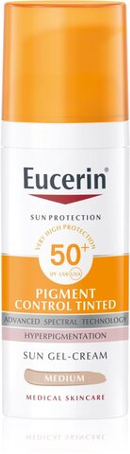 Eucerin Sun Pigment Control Tinted - защитная эмульсия от обесцвечивания SPF 50+ /  Medium 50  ml  / GTIN 4005800300615