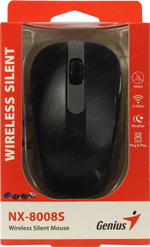 Genius Wireless Silent Mouse <NX-8008S Black> (RTL)  USB 3btn+Roll  (31030028400)