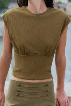 ZARA ТОП В КОРСЕТНОМ СТИЛЕ, ХАКИ