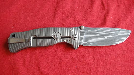 Складной нож Lion Steel "SR-1 ORIGINAL" L/SR1DS G c клинком из стали Damasteel, рукоять титан