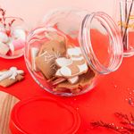 Банка для сыпучих продуктов, с красной крышкой, объем 2000 мл, стекло, PASABAHCE "БЕЛЛА", 80002СЛ1