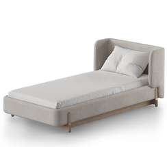 Кровать с подъемным механизмом Basic, 90х200 см (молочный, рогожка)