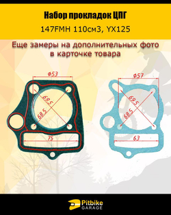 - Набор прокладок ЦПГ 147FMH 110см3