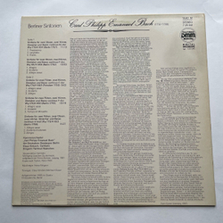 Винтажная виниловая пластинка LP Carl Philipp Emanuel Bach Бах, Kammerorchester Carl Philipp Emanuel Bach, Hartmut Haenchen Berliner Sinfonien (ГДР 1987)