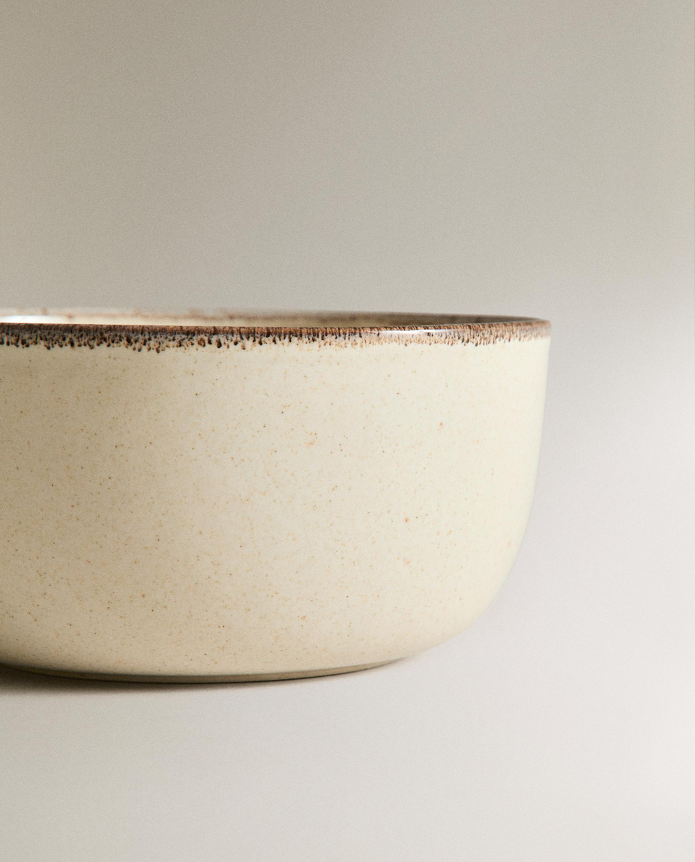 Zara Home миска из каменной керамики, цвет бежевый, 14.5 см