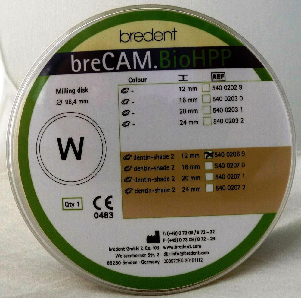 Бланк breCAM PEEK Био ХПП 98,5 бежевый 12 мм