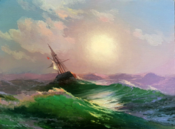 Беляев В. В. Волна. Холст, масло. Россия, 2022 г. 30х40 см.