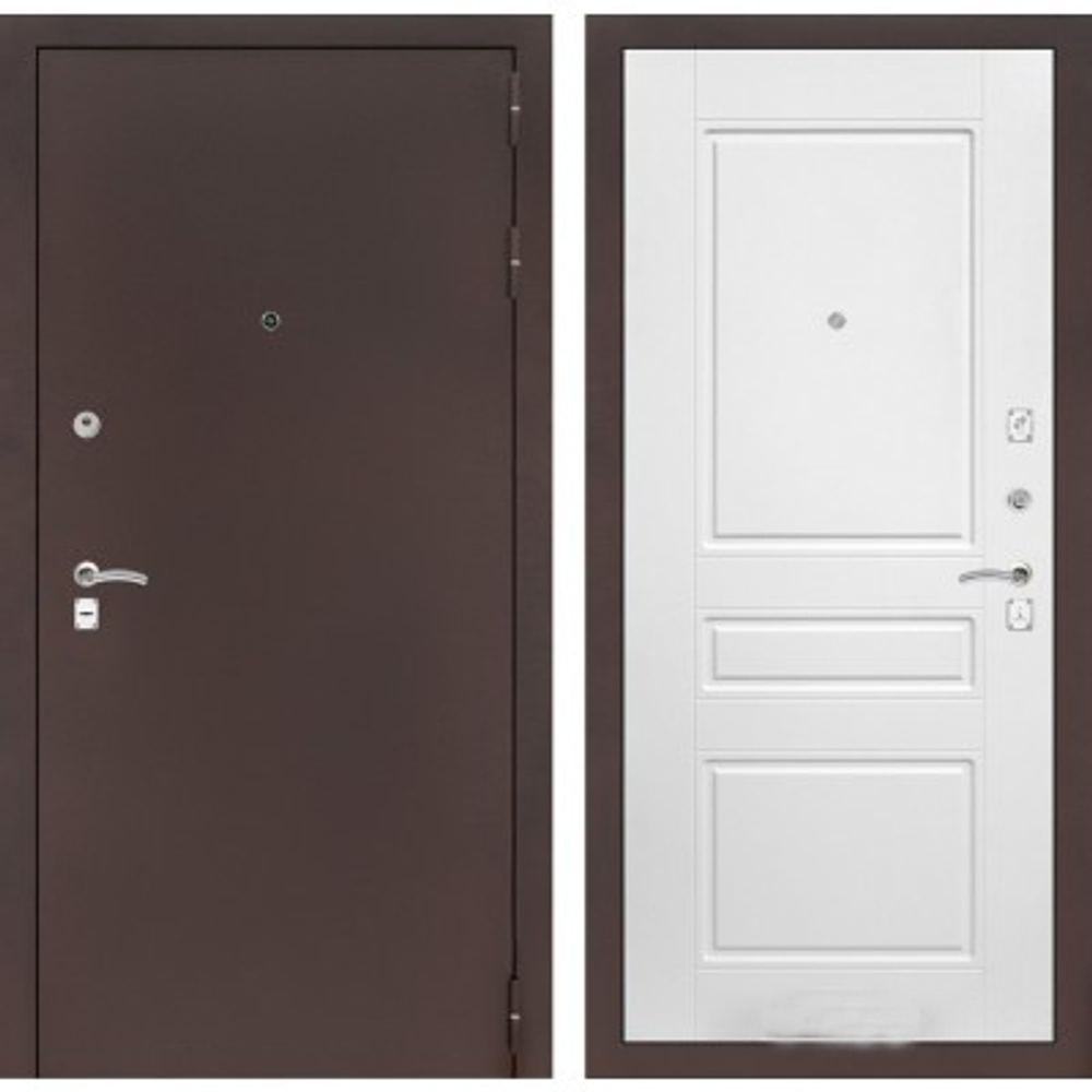 Дверь входная Лабиринт CLASSIC антик медный 03 - Белый софт металлическая