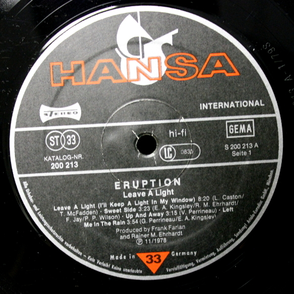 Eruption / Leave A Light (LP)