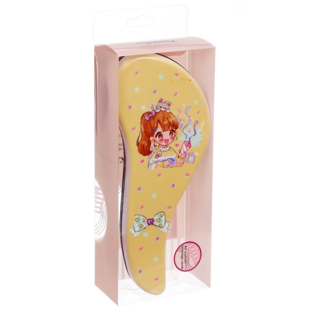 Расческа массажная компактная «АНИМЕШКИ», микс 4 дизайна, 18*7,5см (PVC коробка)