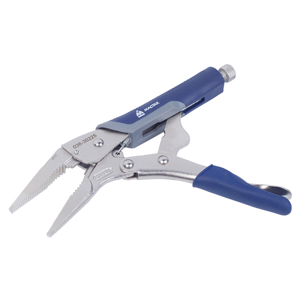 МАСТАК (036-30225H) Зажим с фиксатором 225 мм, длинные губки