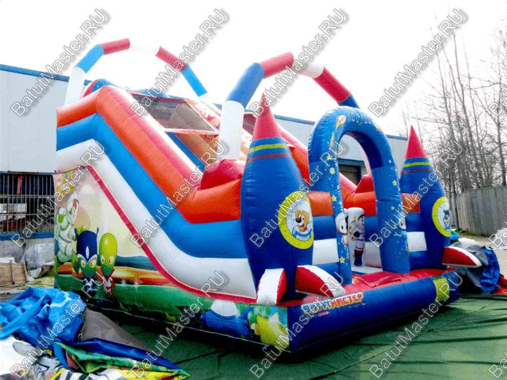 Коммерческий надувной батут "Новая ракета" 6*4.5*6 м