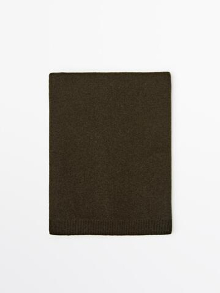 Massimo Dutti Шарф из тонкой смесовой шерсти, зеленый