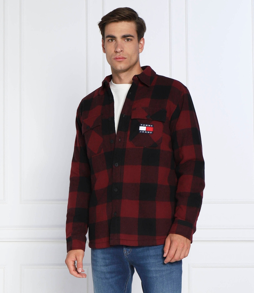 утепленная рубашка Tommy Jeans - бордовый(DM0DM15132)
