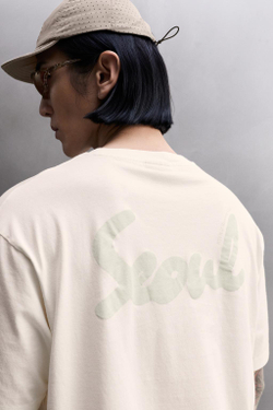 ZARA ФУТБОЛКА RUNNING SEÚL, ЭКРЮ/БЕЖЕВЫЙ