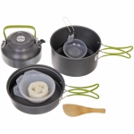 Набор посуды походной котелок с крышкой-сковородой, чайник 0.8л Caps305