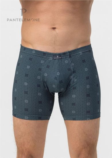 Трусы мужские боксеры удлинённые Pantelemone PMHL-1454, клетка зеленая
