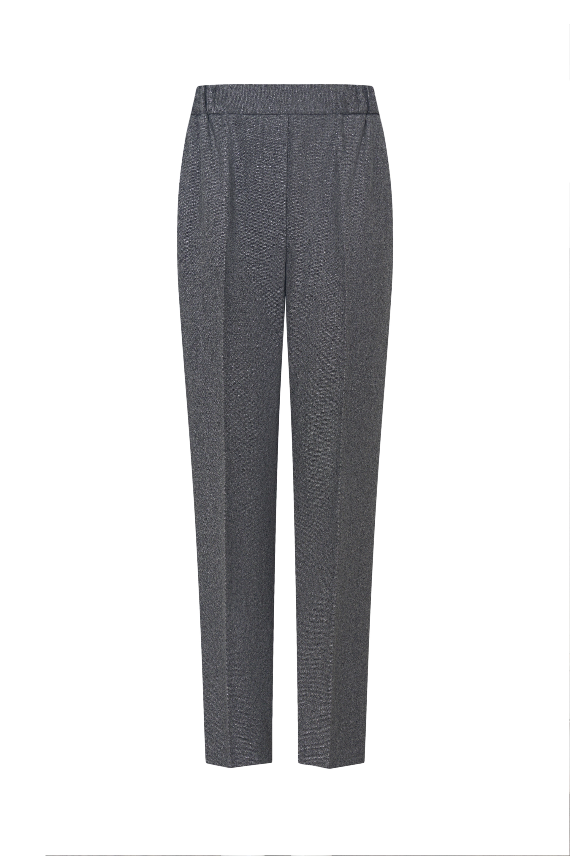 Брюки из шерсти и вискозы с люрексом