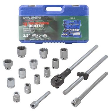 Набор инструментов 16пр. 3/4''12гр.(17,19,21,24,27,30,32,33,36,41,46,50) RockForce##Rock FORCE RF-6161-9