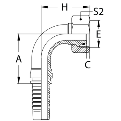 Фитинг DN 10 DKO-L (Г) 22x1.5 15 (90)