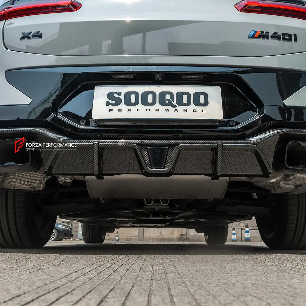 Карбоновый диффузор заднего бампера со стоп-сигналом для BMW X4 G02 Рестайлинг 2022+ БМВ