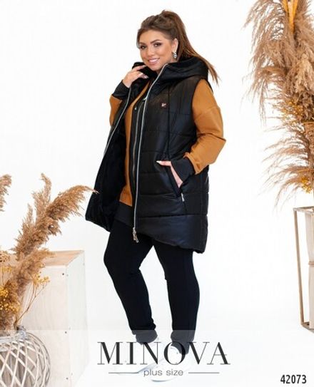 Костюм 17-229-чёрный-горчица Minova Фото 2