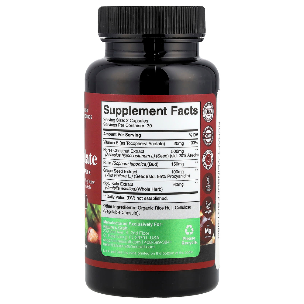 Nature's Craft, Pro-Circulate, комплекс для поддержки вен, 60 капсул