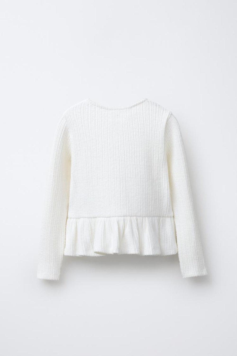 ZARA ФУТБОЛКА В РУБЧИК SOFT TOUCH С БАНТАМИ, ЭКРЮ