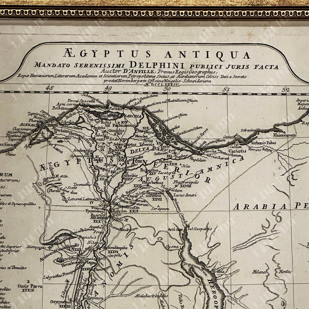 Д’Анвиль Ж. Карта Египта. Aegyptus Antiqua. Резцовая гравюра. Лондон, 1794