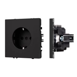 Механизм электрической розетки SCT-NOBE-MEU1-SFPL-BK (230V, 16A) (Arlight, Черный оникс) 054277