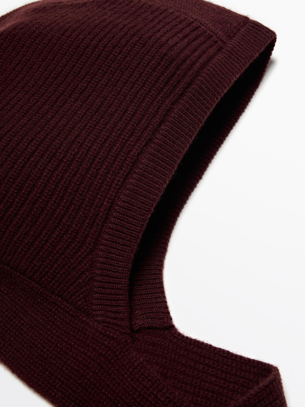 Massimo Dutti Трикотажный капюшон с завязками, гранатовый