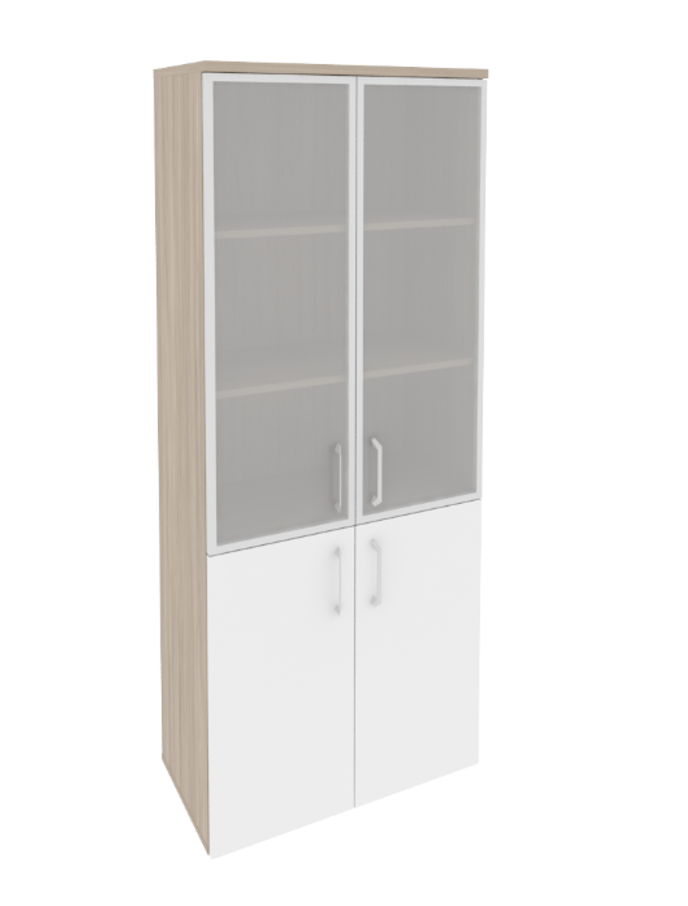 Шкаф высокий широкий со стеклом в раме Onix