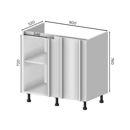 Кухня Модуль НУ 1050 нижний угловой Графит / Каштан