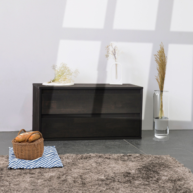 Комод, 70х28х35, Эдгар, с ящиками, для одежды, натуральный дуб, в прихожую, детскую, ванную комнату, черный, Dipriz