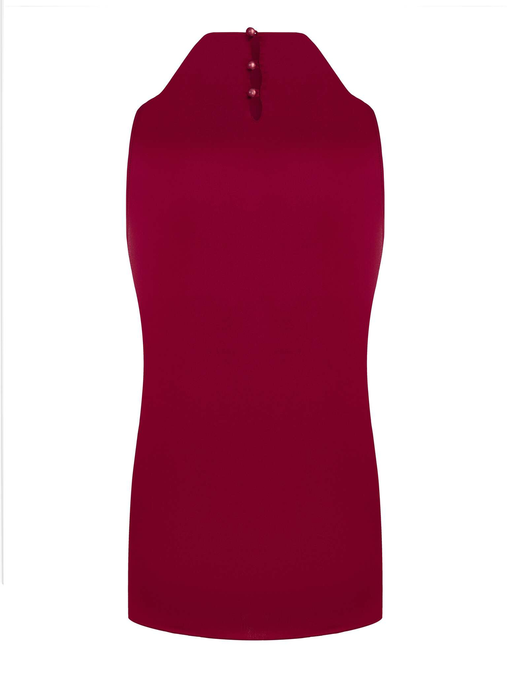 Топ с воротником стойкой из натурального шелка