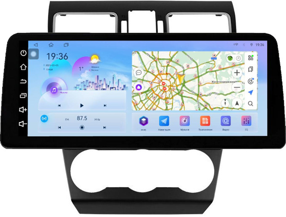 Магнитола для Subaru Forester 4 2015-2018, Impreza 4, XV 1 - FarCar монитор 12.3" 2K QLED на Android 14, TS10, CarPlay, 4G SIM-слот