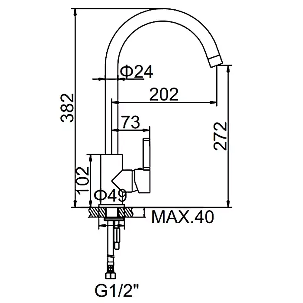 Смеситель для кухни ХРОМ (1/10) L4299