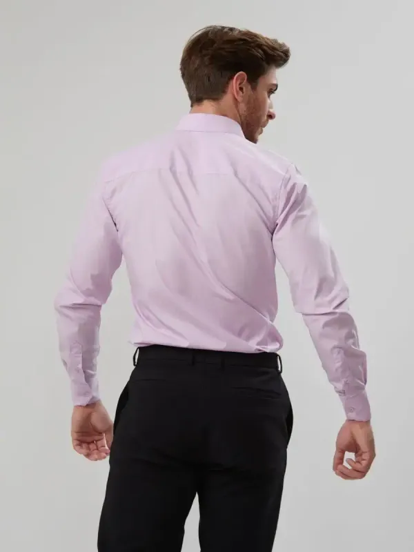 Рубашка приталенная SLIM FIT с длинным рукавом, сиреневая