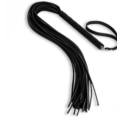 Плеть с черной витой ручкой кожа черный 60 см