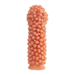 Телесная насадка 16,5см с мягкими пузырьками Kokos Penis Sleeve 001 L Size